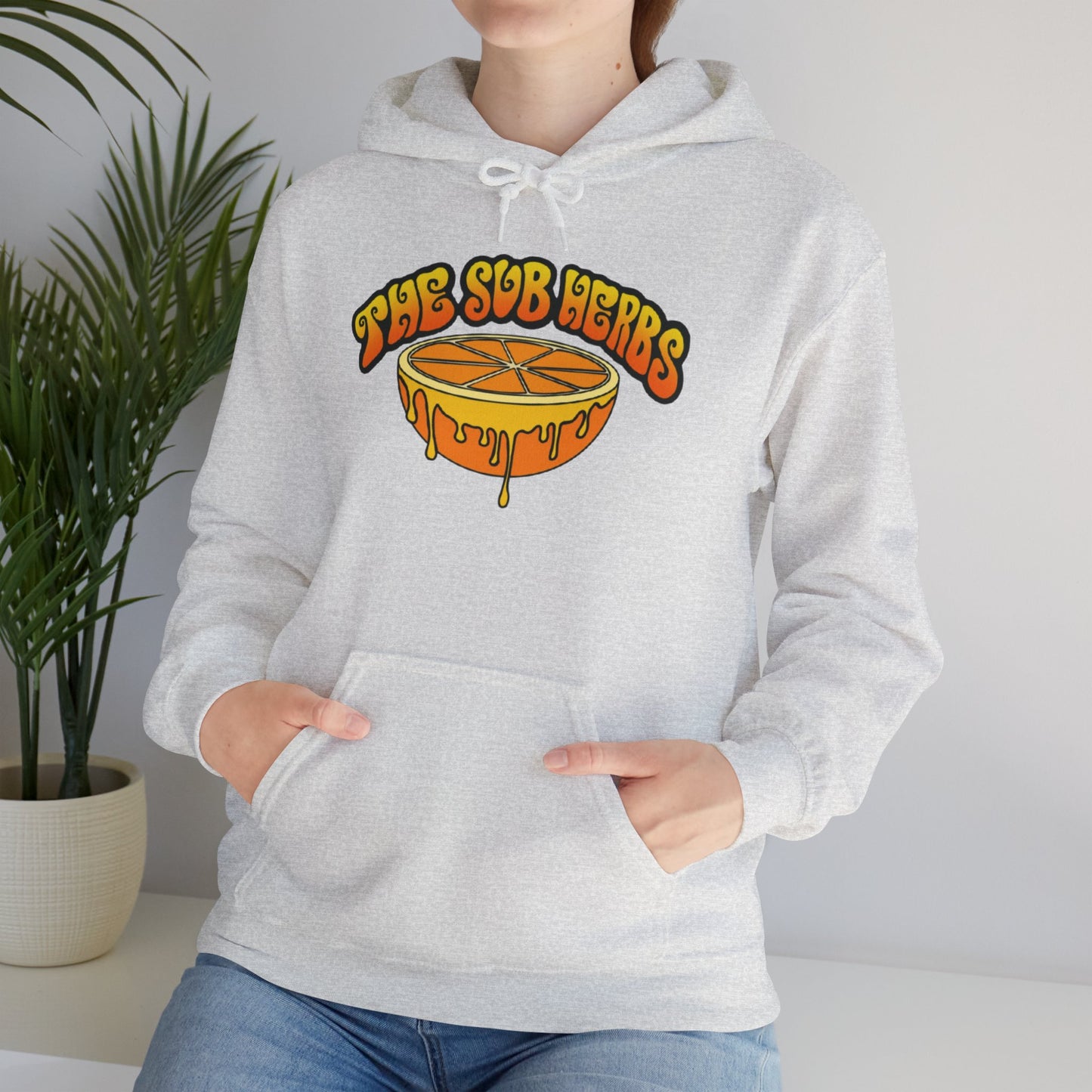 Orange Drip Graphic Hoodie - Cozy Citrus Design