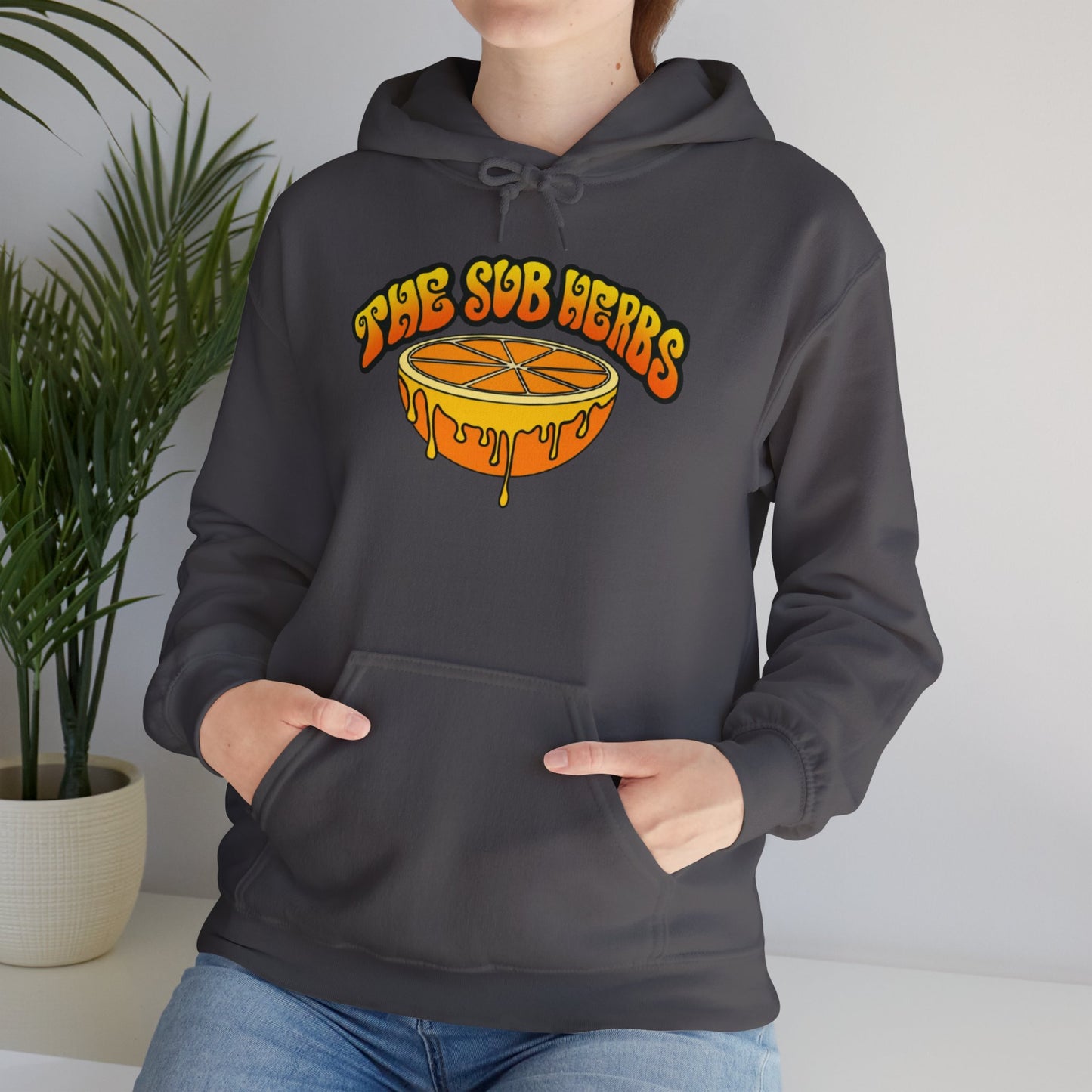 Orange Drip Graphic Hoodie - Cozy Citrus Design