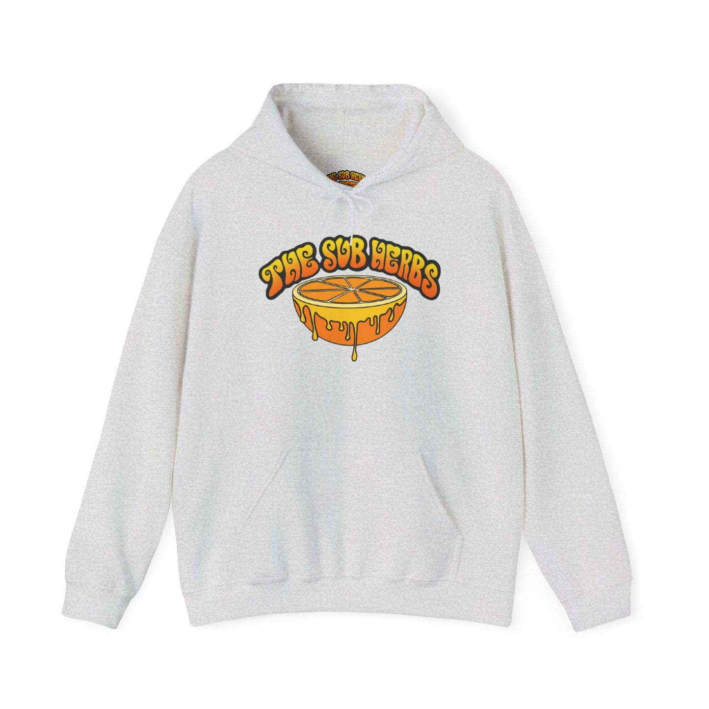 Orange Drip Graphic Hoodie - Cozy Citrus Design