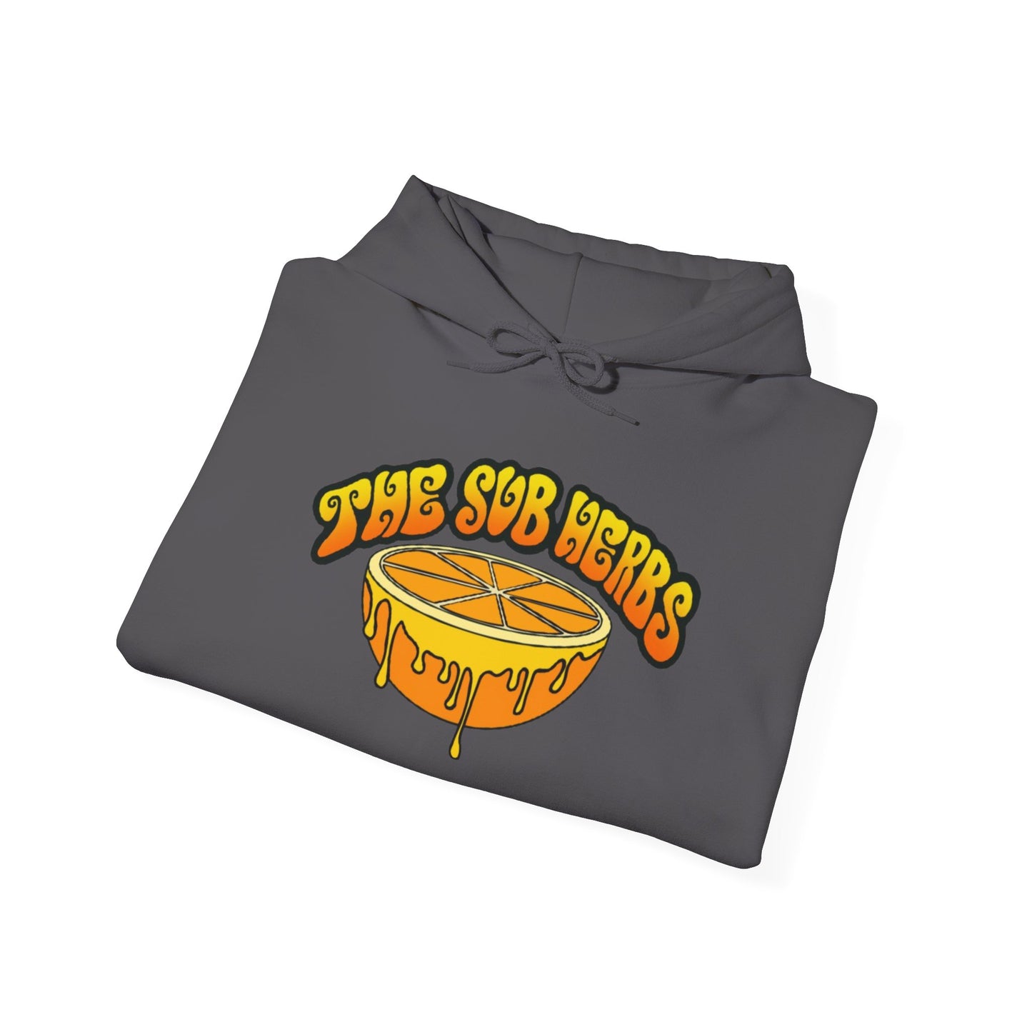 Orange Drip Graphic Hoodie - Cozy Citrus Design