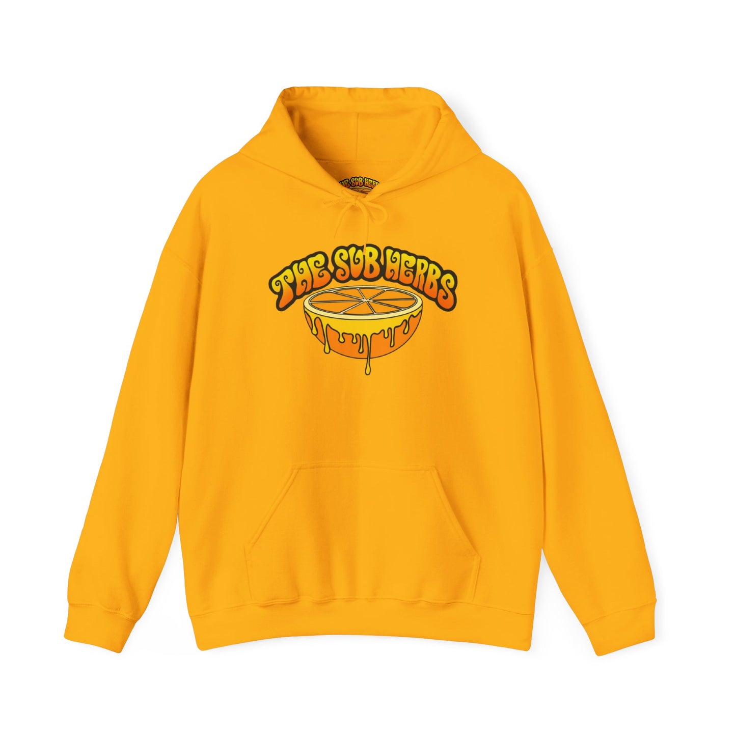 Orange Drip Graphic Hoodie - Cozy Citrus Design