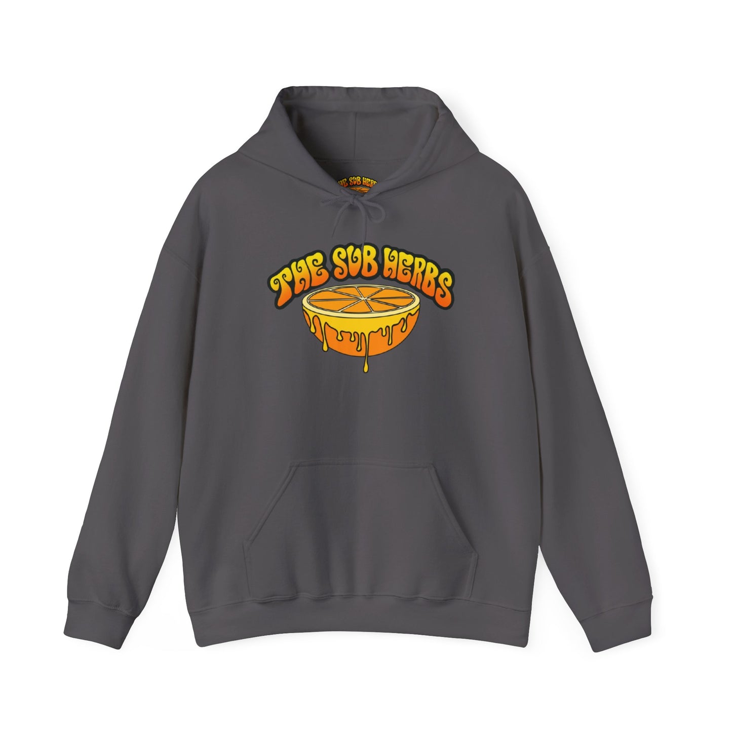 Orange Drip Graphic Hoodie - Cozy Citrus Design