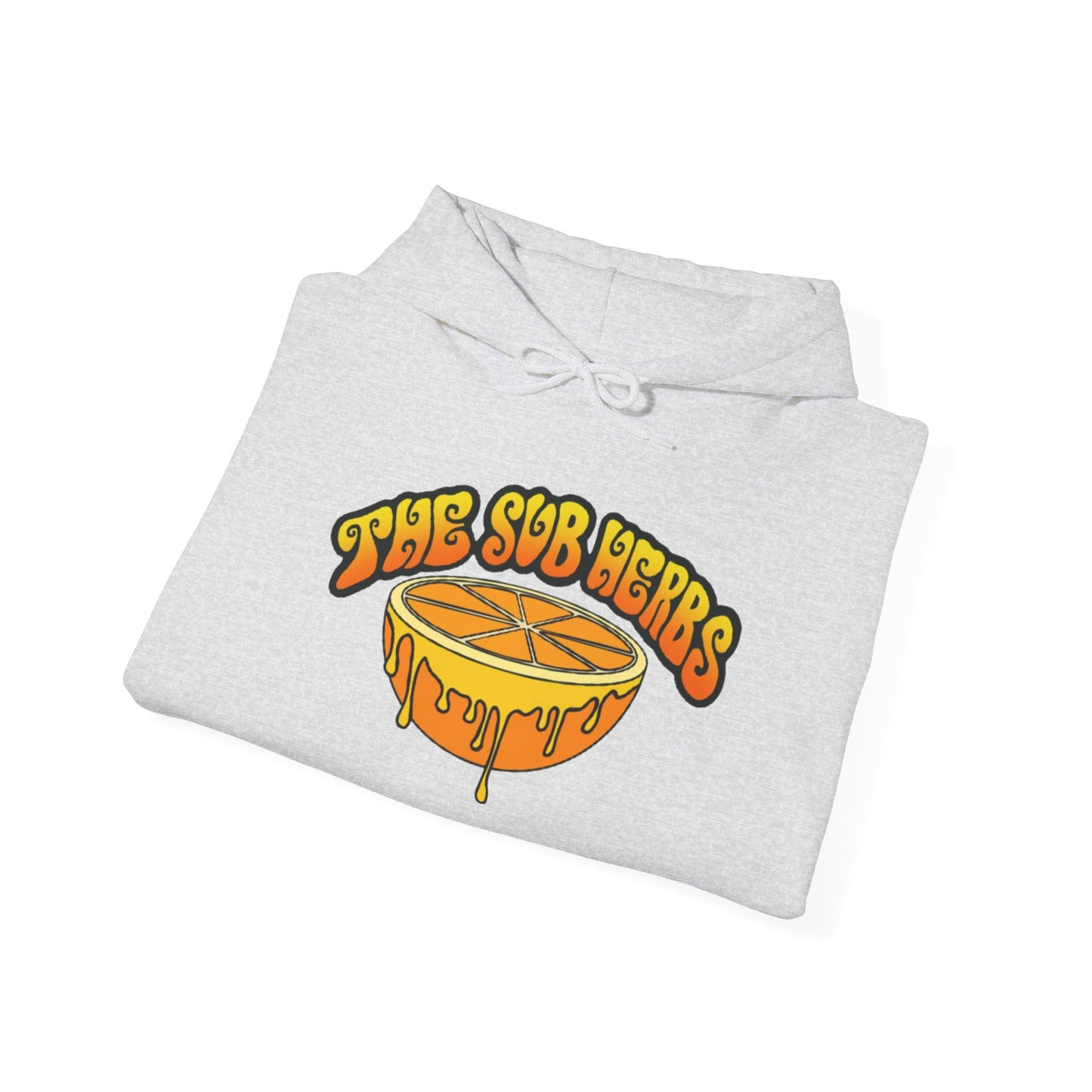 Orange Drip Graphic Hoodie - Cozy Citrus Design