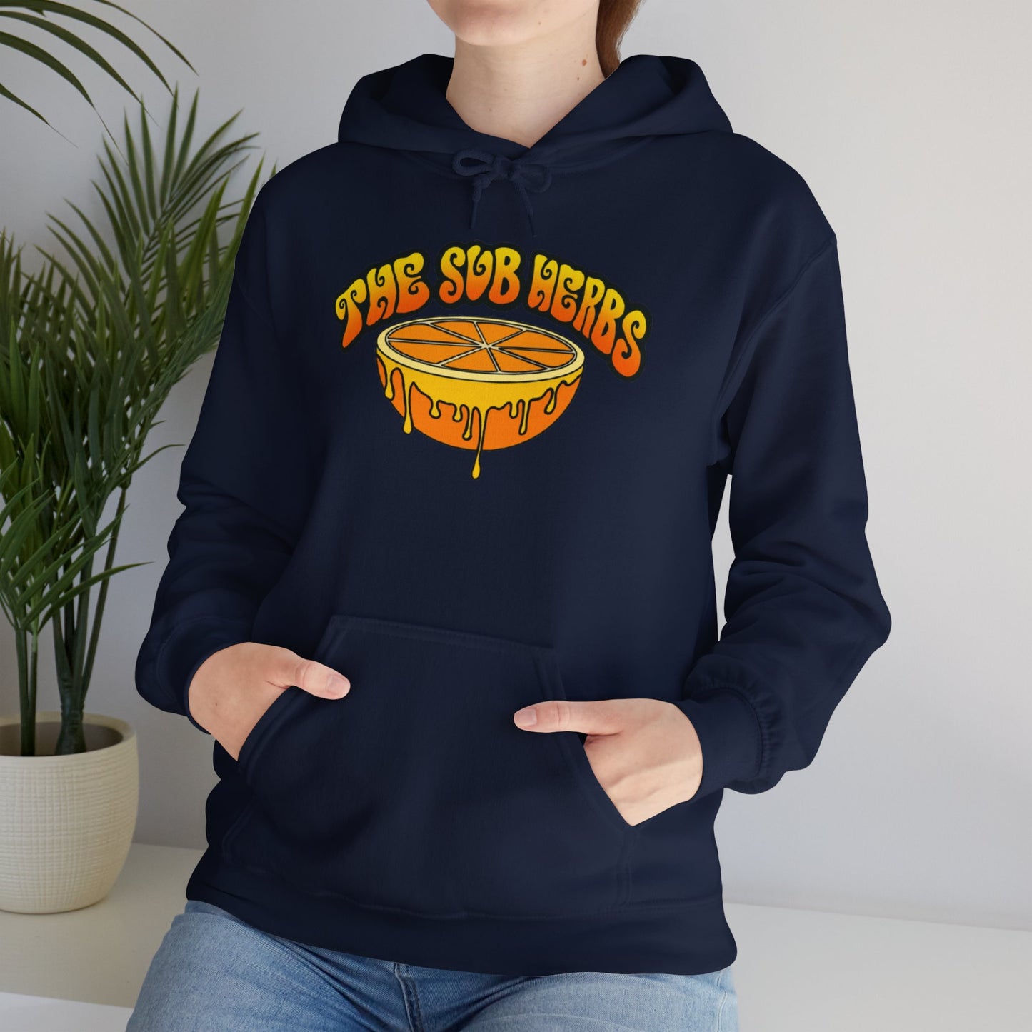 Orange Drip Graphic Hoodie - Cozy Citrus Design